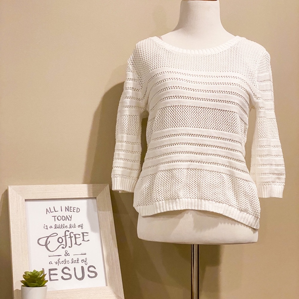 3/4 Sleeve Stitched Sweater